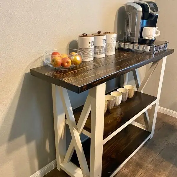 Coffee Bar / Entryway Table – Solid Wood Console Table