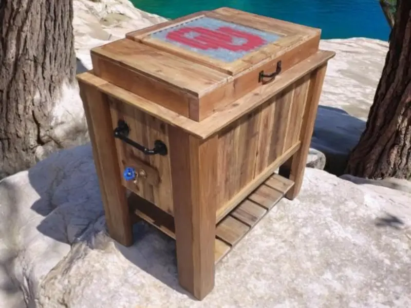 Cedar Wrapped Cooler – Outdoor Wooden Cooler Enclosure